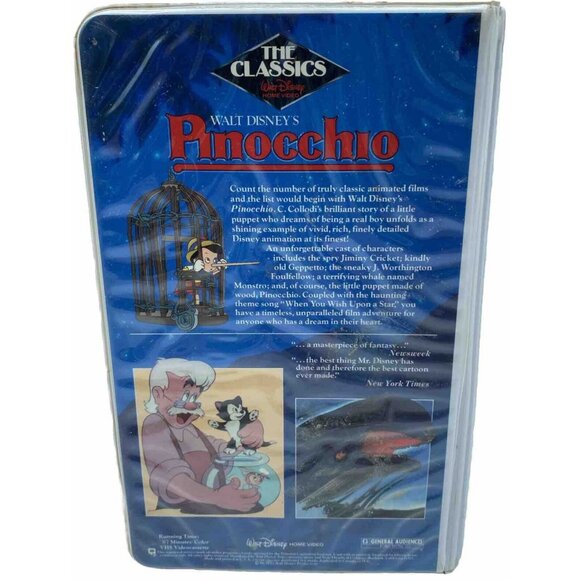 Walt Disney’s Pinocchio VHS Video Padded Clamshell Case 239 V The Classics - Picture 3 of 10